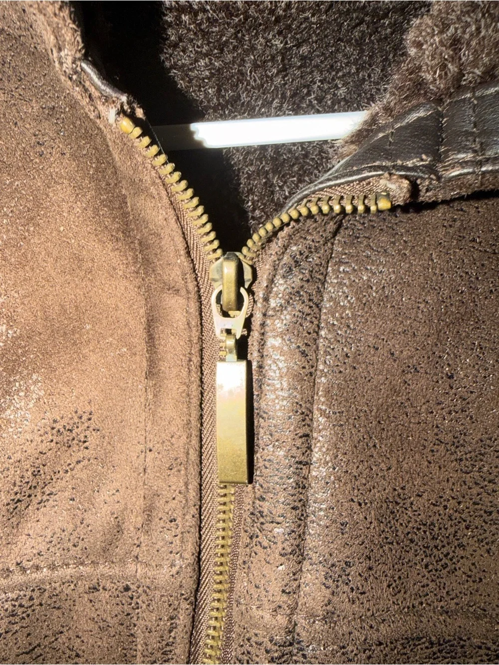 Gucci Men's Dark Brown Shearling Bomber Jacket